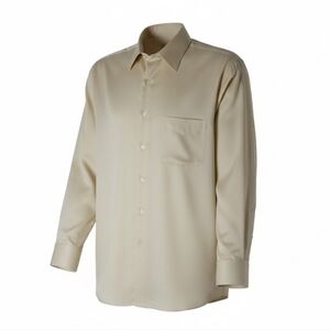 Geoffrey Beene wrinkle free sateen cream dress shirt size 32/33